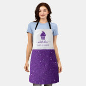 Custom Cupcake Paarse Bakkerij Schort (Gedragen)
