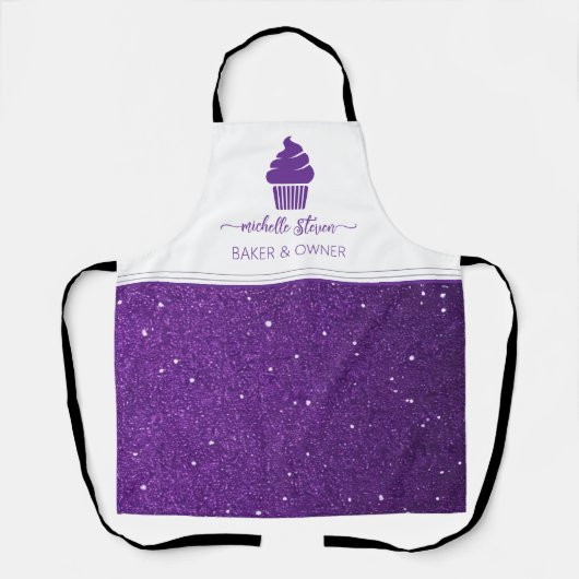 Custom Cupcake Paarse Bakkerij Schort (Voorkant)
