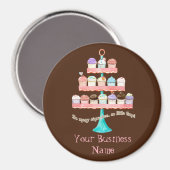 Custom Cupcake Sweet Shoppe Zakelijke Magneten (Voorkant / Achterkant)