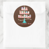 Custom Cupcake Sweet Shoppe Zakelijke Stickers Sea (Tas)