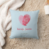 CUSTOM CUSHION eenvoudige vingerafdruk hart paar Kussen (Deken)