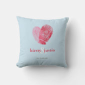 CUSTOM CUSHION eenvoudige vingerafdruk hart paar Kussen (Voorkant)