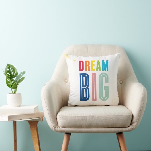 CUSTOM CUSHION moderne typografie droomt helder Kussen (Stoel)