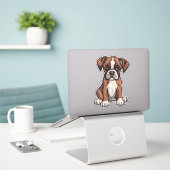 CUSTOM CUT Boxer Dog Digital Patch Sticker (Laptop op bureau)