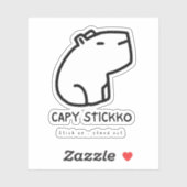 Custom-Cut Capy Stickko sticker (Vel)