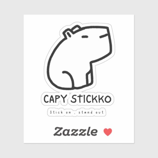 Custom-Cut Capy Stickko sticker (Vel)
