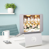 Custom-Cut Champagne glas stickers met c Sticker (Laptop op bureau)