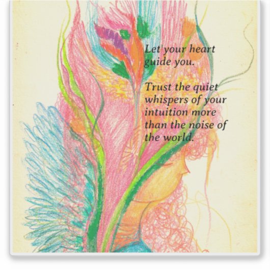 Custom-Cut  Flower Angel Vinyl Sticker (Voorkant)