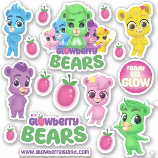 Custom-cut GlowBerry Beren Vinyl Sticker (Voorkant)