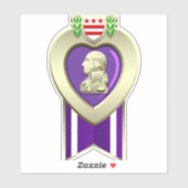 Custom Cut Paarse hart medaille Vinyl Sticker (Vel)