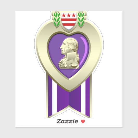 Custom Cut Paarse hart medaille Vinyl Sticker (Vel)