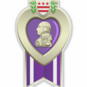 Custom Cut Paarse hart medaille Vinyl Sticker (Voorkant)