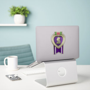 Custom Cut Paarse hart medaille Vinyl Sticker