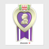 Custom Cut Paarse Heart Award Sticker (Vel)