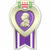 Custom Cut Paarse Heart Award Sticker (Voorkant)