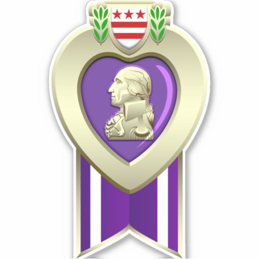 Custom Cut Paarse Heart Award Sticker (Voorkant)