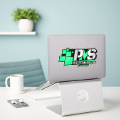 Custom Cut PMS Logo Sticker (Laptop op bureau)