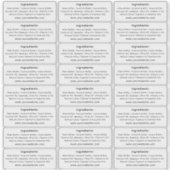 Custom-Cut Small Business Product Ingredient Vinyl Sticker (Voorkant)