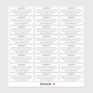Custom-Cut Small Business Product Ingredient Vinyl Sticker