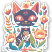 Custom-Cut Viny BLACK CAT Sticker (Voorkant)
