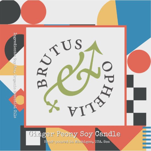 Custom-Cut Vinyl Abstract Geometric Product Label  (Voorkant)