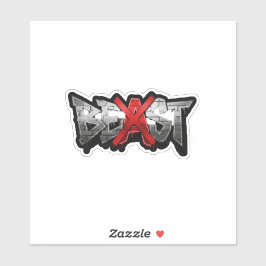 Custom-Cut Vinyl BEAST Logo Sticker (Vel)
