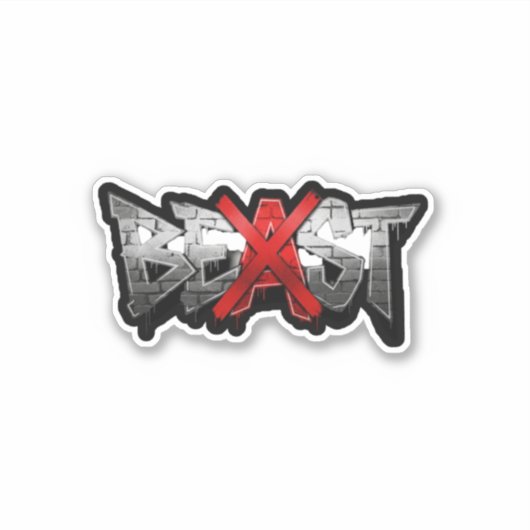 Custom-Cut Vinyl BEAST Logo Sticker (Voorkant)