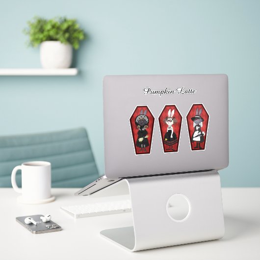 Custom-Cut Vinyl Sticker (Laptop op bureau)