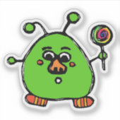 Custom-Cut Vinyl Sticker - Allen Alien (Voorkant)