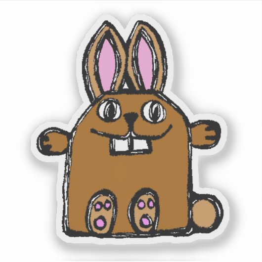 Custom-Cut Vinyl Sticker - Bailey Bunny (Voorkant)