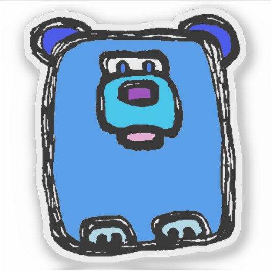 Custom-Cut Vinyl Sticker - Bernie Bear (Voorkant)