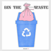 Custom-cut Vinyl Sticker Bin de Afval (Vel)