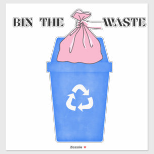 Custom-cut Vinyl Sticker Bin de Afval