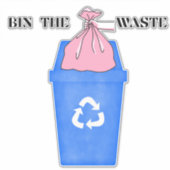 Custom-cut Vinyl Sticker Bin de Afval (Voorkant)