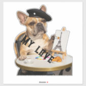 Custom-Cut Vinyl Sticker French bulldog (Vel)