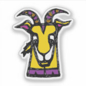 Custom-Cut Vinyl Sticker - Gracie Goat (Voorkant)