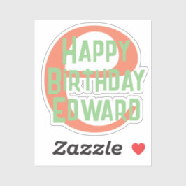 Custom-Cut Vinyl Sticker happy birthday tiener