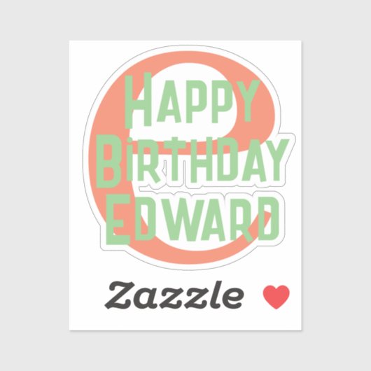 Custom-Cut Vinyl Sticker happy birthday tiener (Vel)