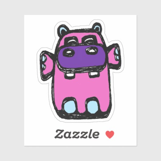 Custom-Cut Vinyl Sticker - Henrietta Hippo (Vel)