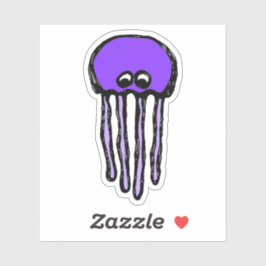 Custom-Cut Vinyl Sticker - Josie Jellyfish