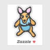 Custom-Cut Vinyl Sticker - Kelly Kangaroo (Vel)