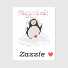 Custom-Cut Vinyl Sticker met kleine pinguïn