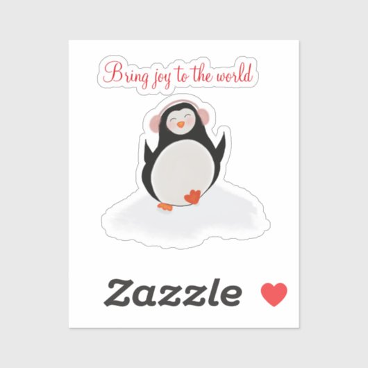 Custom-Cut Vinyl Sticker met kleine pinguïn (Vel)