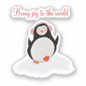 Custom-Cut Vinyl Sticker met kleine pinguïn (Voorkant)