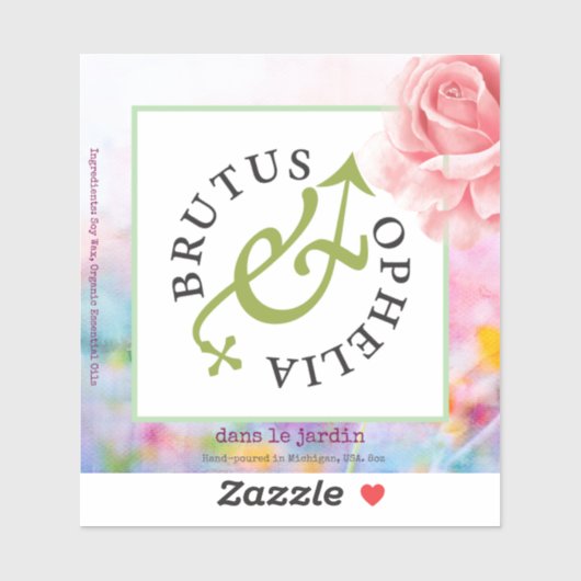 Custom-Cut Vinyl Sticker Product Label Waterverf (Vel)