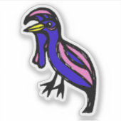 Custom-Cut Vinyl Sticker - Ula Umbrellabird (Voorkant)