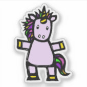 Custom-Cut Vinyl Sticker - Uri Unicorn (Voorkant)