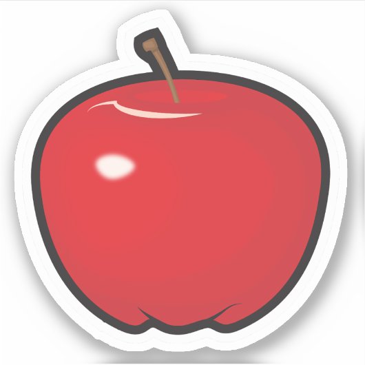 Custom-Cut Vinyl Sticker van een Apple (Voorkant)
