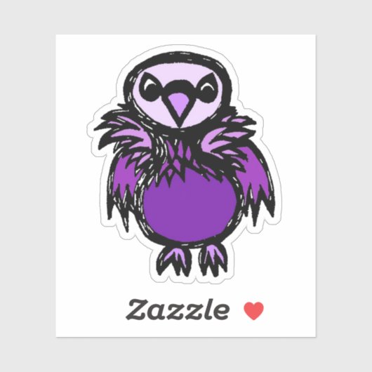 Custom-Cut Vinyl Sticker - Violet Vulture (Vel)
