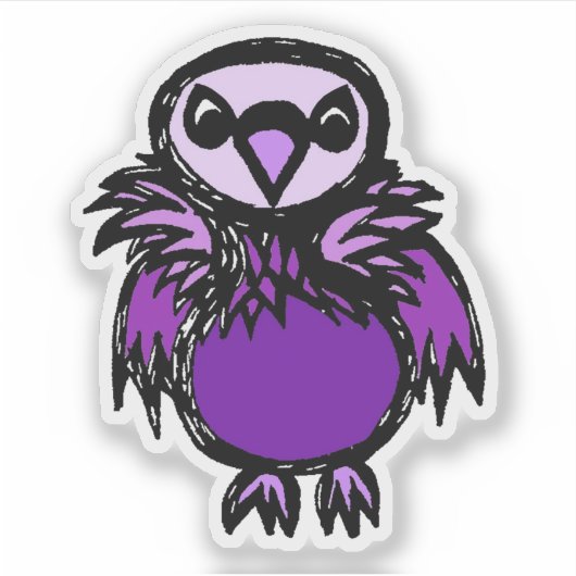 Custom-Cut Vinyl Sticker - Violet Vulture (Voorkant)